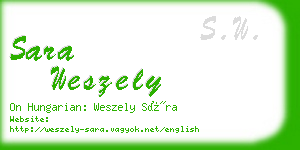 sara weszely business card